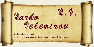 Marko Velemirov vizit kartica